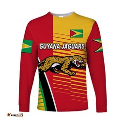 Custom Personalised Guyana Cricket Jaguars Long Sleeve T-shirt Simple Style