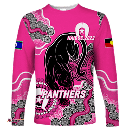 Custom Personalised Panthers Rugby NAIDOC Aboriginal Long Sleeve T-shirt