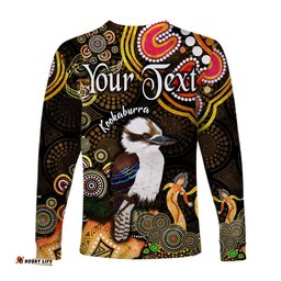 Custom Personalised Australian Astrology Long Sleeve T-shirt Sagittarius Kookaburra Zodiac Aboriginal Gold