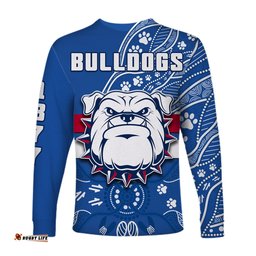 Bulldogs Football Long Sleeve T-shirt Scraggers 1877 Aboriginal Dot Painting Newest Version