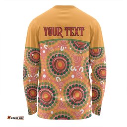 Australia Aboriginal Custom Long Sleeve T-shirt - Abstract Seamless Pattern With Aboriginal Inspired Long Sleeve T-shirt