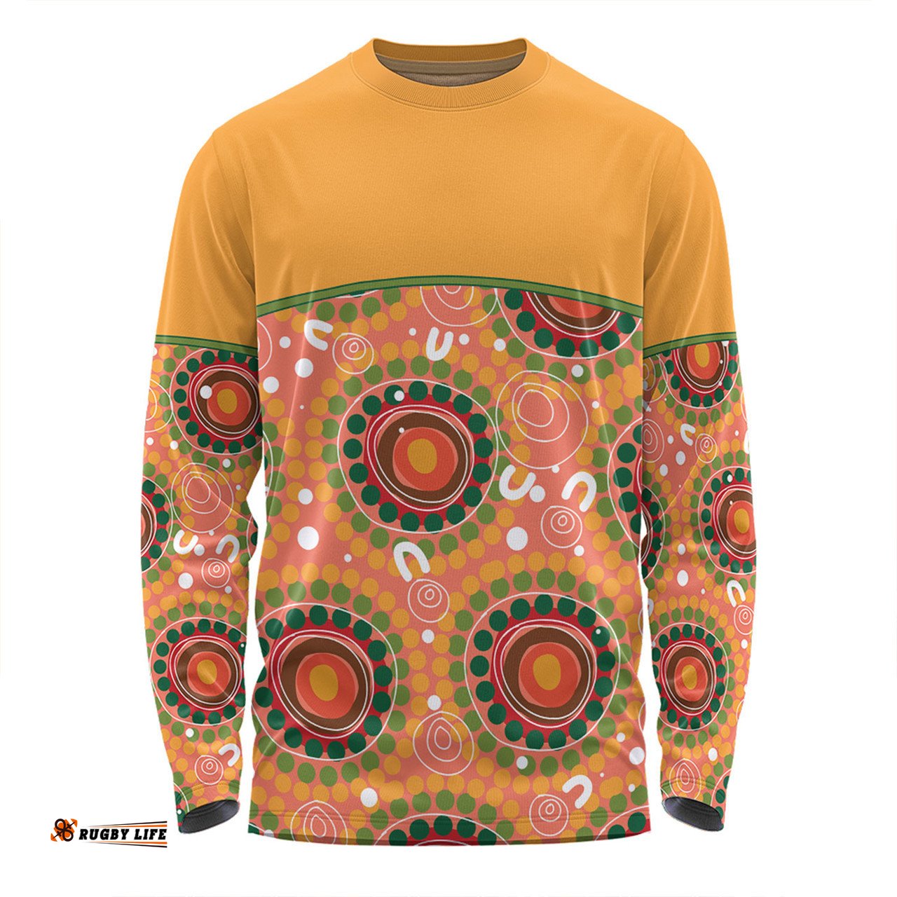 Australia Aboriginal Custom Long Sleeve T-shirt - Abstract Seamless Pattern With Aboriginal Inspired Long Sleeve T-shirt