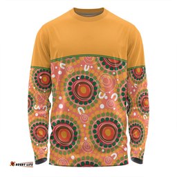 Australia Aboriginal Custom Long Sleeve T-shirt - Abstract Seamless Pattern With Aboriginal Inspired Long Sleeve T-shirt