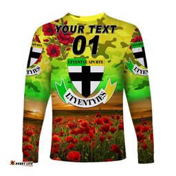 Custom Personalised Ltyentye Apurte ANZAC Long Sleeve T-shirt Poppy Ltyentyies