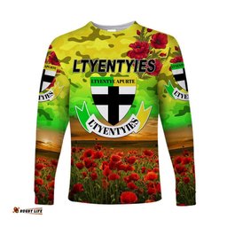 Custom Personalised Ltyentye Apurte ANZAC Long Sleeve T-shirt Poppy Ltyentyies