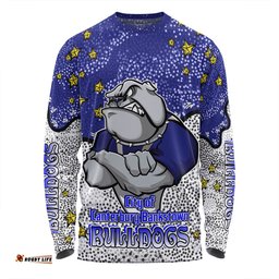 Canterbury-Bankstown Bulldogs Custom Long Sleeve T-Shirt - Team With Dot And Star Patterns For Tough Fan Long Sleeve T-Shirt