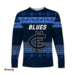Custom Personalised Carlton Blues Long Sleeve T-shirts Christmas Simple Style