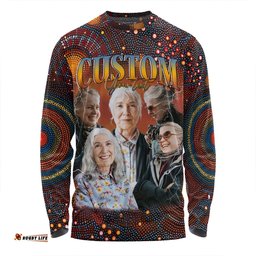 Australia Christmas Custom Long Sleeve T-shirt - Personalised Aboriginal Inspired Patterns Long Sleeve T-shirt