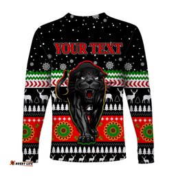 Custom Personalised Panthers Long Sleeve T-shirt Penrith Christmas The Riff