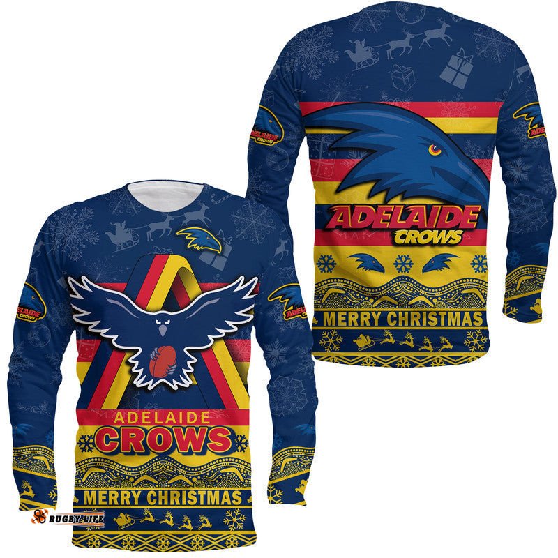 Adelaide Crows Unique Winter Season Long Sleeve T-shirt Adelaide Merry Christmas