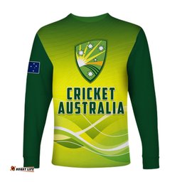 Cricket Australia Long Sleeve T-shirt Simple Style