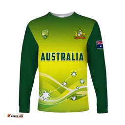 Cricket Australia Long Sleeve T-shirt Simple Style