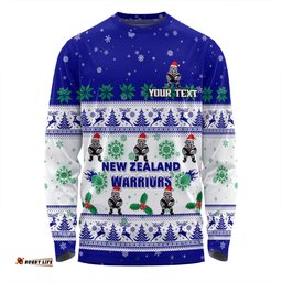 New Zealand Warriors Christmas Custom Long Sleeve T-shirt - Special Ugly Christmas Long Sleeve T-shirt