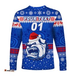 Custom Personalised Hermannsburg Western Aranda Bulldogs Football Club Long Sleeve T-shirt Christmas Simple Style