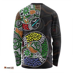 Australia Rainbow Serpent Aboriginal Long Sleeve T-shirt - Dreamtime Rainbow Serpent Contemporary Style Long Sleeve T-shirt