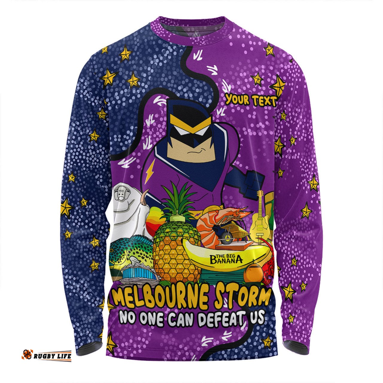 Melbourne Storm Custom Long Sleeve T-shirt - Australian Big Things Long Sleeve T-shirt