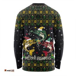 Australia Christmas Fishing Custom Long Sleeve T-shirt - Merry Fishmas Fishing Ugly Christmas Long Sleeve T-shirt