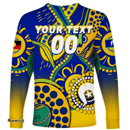Custom Personalised Eels Rugby NAIDOC Aboriginal Long Sleeve T-shirt