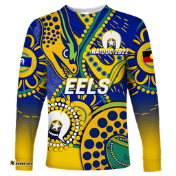 Custom Personalised Eels Rugby NAIDOC Aboriginal Long Sleeve T-shirt