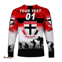 Custom Personalised Ltyentye Apurte ANZAC Long Sleeve T-shirt Simple Style Saints