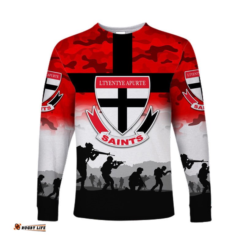 Custom Personalised Ltyentye Apurte ANZAC Long Sleeve T-shirt Simple Style Saints