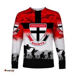 Custom Personalised Ltyentye Apurte ANZAC Long Sleeve T-shirt Simple Style Saints