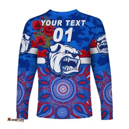 Custom Personalised Hermannsburg Western Aranda Bulldogs Football Club ANZAC Long Sleeve T-shirt Indigenous
