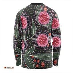 Australia Flowers Aboriginal Long Sleeve T-shirt - Aboriginal Style Australian Hakea Flower Long Sleeve T-shirt