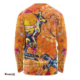 Australia Kangaroo Aboriginal Long Sleeve T-shirt - Australia Kangaroo And Goanna Long Sleeve T-shirt