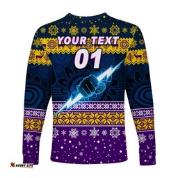 Custom Personalised Melbourne Storm Long Sleeve T-shirts Christmas Simple Style Navy