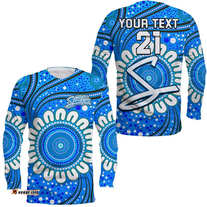 Custom Personalised Adelaide Strikers Cricket Long Sleeve T-shirt Aboriginal