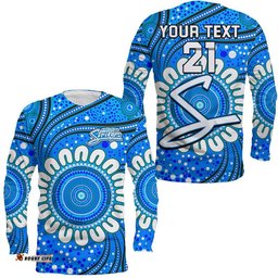 Custom Personalised Adelaide Strikers Cricket Long Sleeve T-shirt Aboriginal