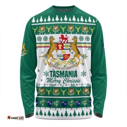 Tasmania Christmas Long Sleeve T-shirt - Merry Chrissie Long Sleeve T-shirt
