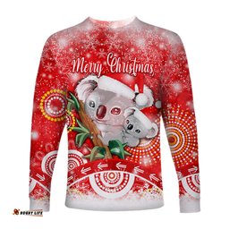 Australia Koala Christmas Long Sleeve T-shirt Original Style Red