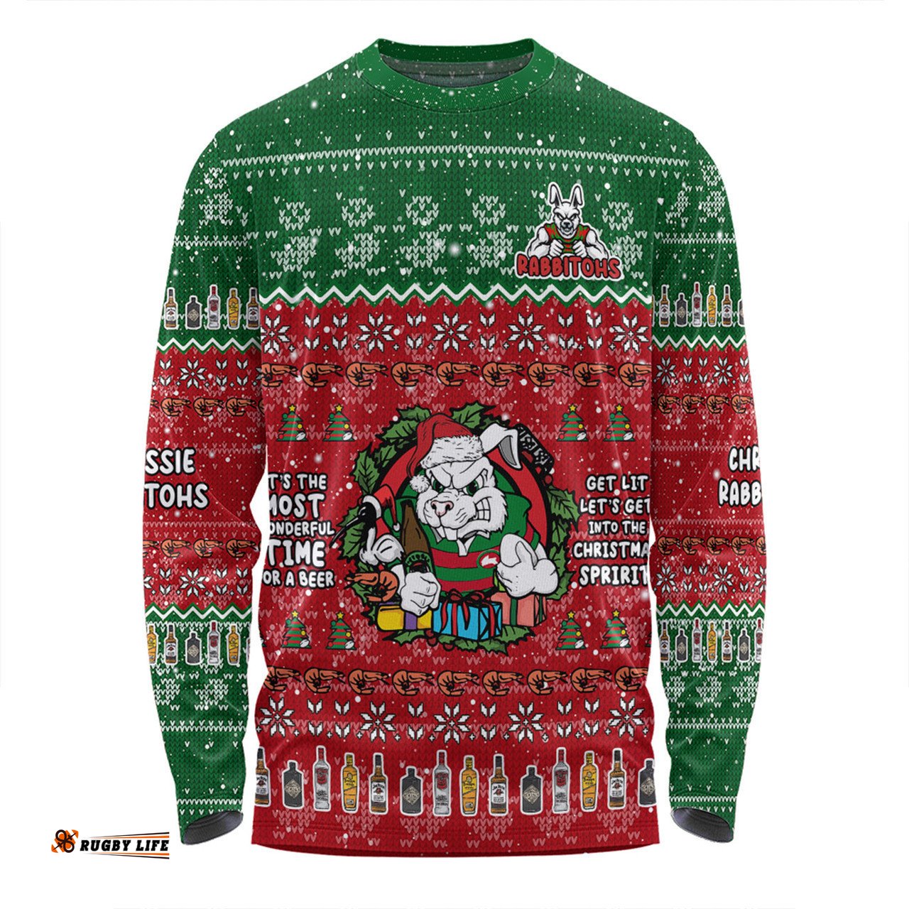 South Sydney Rabbitohs Custom Long Sleeve T-shirt - Chrissie Spirit Long Sleeve T-shirt