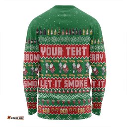 Australia Christmas Custom Long Sleeve T-shirt - Merry BBQMax Let It Smoke Long Sleeve T-shirt