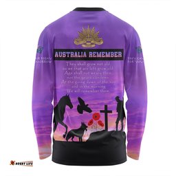 Australia Anzac Day Long Sleeve T-shirt - In remembrance of all those who served on foot paw hoof and wing Long Sleeve T-shirt