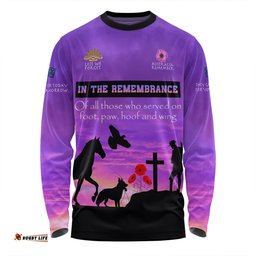 Australia Anzac Day Long Sleeve T-shirt - In remembrance of all those who served on foot paw hoof and wing Long Sleeve T-shirt