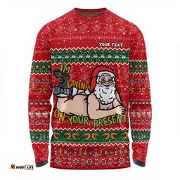 Australia Christmas Custom Long Sleeve T-shirt - Merry Chrismas I'm Laying On Your Present Long Sleeve T-shirt