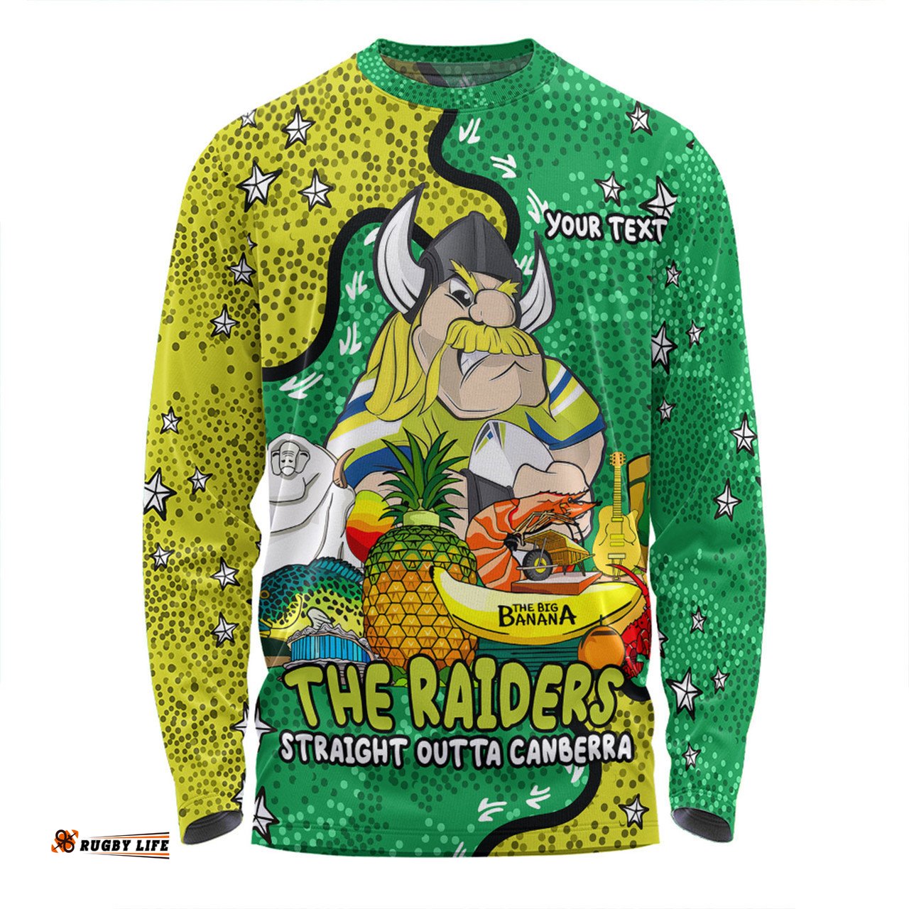 Canberra Raiders Custom Long Sleeve T-shirt - Australian Big Things Long Sleeve T-shirt