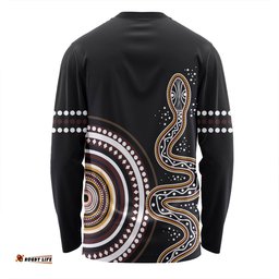 Australia Rainbow Serpent Aboriginal Custom Long Sleeve T-shirt - Dreamtime Mother of Life Black Long Sleeve T-shirt