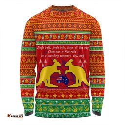 Australian Christmas Carol Christmas Long Sleeve T-shirt - Jingle Bells Ugly Style V2 Long Sleeve T-shirt