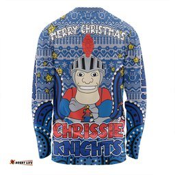 Newcastle Knights Christmas Custom Long Sleeve T-shirt - Christmas Knit Patterns Vintage Jersey Ugly Long Sleeve T-shirt