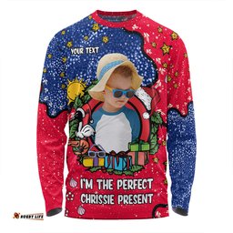 Australia Christmas Custom Long Sleeve T-shirt - I'm the Perfect Present Blue Long Sleeve T-shirt