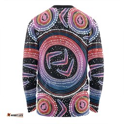 Australia Aboriginal Long Sleeve T-shirt - Aboriginal Boomerang Dot Art Long Sleeve T-shirt