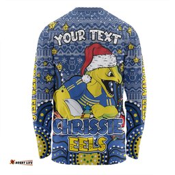 Parramatta Eels Christmas Custom Long Sleeve T-shirt - Christmas Knit Patterns Vintage Jersey Ugly Long Sleeve T-shirt