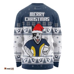 North Queensland Cowboys Christmas Custom Long Sleeve T-shirt - Special Ugly Christmas Long Sleeve T-shirt