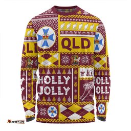 Queensland Christmas Long Sleeve T-shirt - Holly Jolly Chrissie Long Sleeve T-shirt