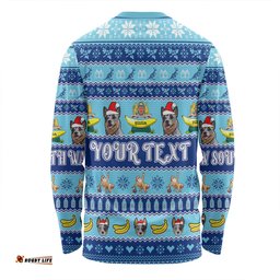New South Wales Big Things Christmas Custom Long Sleeve T-shirt - The Big Banana And Blue Heeler Long Sleeve T-shirt