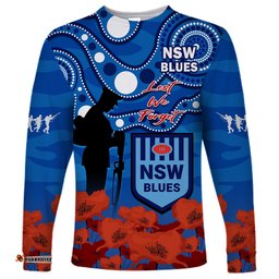 Blues Rugby ANZAC Long Sleeve T-shirt NSW Aboriginal Mix Poppy Camouflage